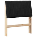 Polstret sengegavl Sort 75 cm Massiv fyrretræ