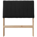 Polstret sengegavl Sort 75 cm Massiv fyrretræ