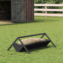 Fodertrug til husdyr Sort 111 x 76 x 38 cm Koldvalset Stål