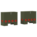Hønsefoder 2 pcs Oliven grøn 60,5 x 29 x 51 cm Koldvalset Stål