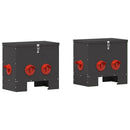 Hønsefoder 2 pcs Sort 40,5 x 25 x 38 cm Koldvalset Stål