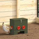Hønsefoder 2 pcs Oliven grøn 40,5 x 25 x 38 cm Koldvalset Stål