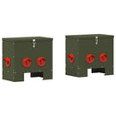 Hønsefoder 2 pcs Oliven grøn 40,5 x 25 x 38 cm Koldvalset Stål