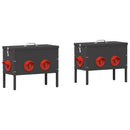 Hønsefoder 2 pcs Sort 41,5 x 20,5 x 33 cm Koldvalset Stål