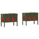 Hønsefoder 2 pcs Oliven grøn 41,5 x 20,5 x 33 cm