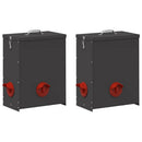 Hønsefoder 2 pcs Sort 32,5 x 20,5 x 43 cm Koldvalset Stål