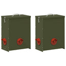 Hønsefoder 2 pcs Oliven grøn 32,5 x 20,5 x 43 cm