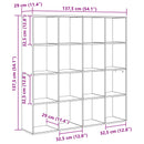 Bogskab 16 niveauer 137,5 x 29 x 137,5 cm Konstrueret træ