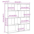 Bogskab 12 niveauer 132 x 29 x 141,5 cm Konstrueret træ Sort eg