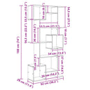 Bogskab 9 niveauer 92 x 29 x 188 cm Konstrueret træ Sort eg