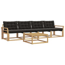 Udendørs sofagruppe 5 pcs Hvid og sort 79 x 79 x 37 cm