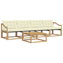 Udendørs sofagruppe 5 pcs Hvid og cremefarvet 79 x 79 x 37 cm