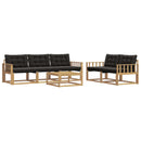 Udendørs sofagruppe 6 pcs Hvid og sort 79 x 79 x 37 cm