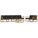 Udendørs sofagruppe 7 pcs Hvid og sort 79 x 79 x 37 cm