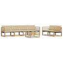 Udendørs sofagruppe 7 pcs Hvid og Beige 79 x 79 x 37 cm