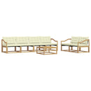 Udendørs sofagruppe 7 pcs Hvid og cremefarvet 79 x 79 x 37 cm
