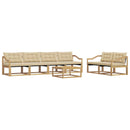Udendørs sofagruppe 7 pcs Hvid og Beige 79 x 79 x 37 cm