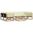 Udendørs sofagruppe 7 pcs Hvid og cremefarvet 79 x 79 x 37 cm
