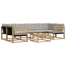 Udendørs sofagruppe 7 pcs Hvid og lysegrå 79 x 79 x 37 cm