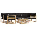 Udendørs sofagruppe 7 pcs Hvid og sort 79 x 79 x 37 cm