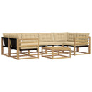 Udendørs sofagruppe 7 pcs Hvid og Beige 79 x 79 x 37 cm