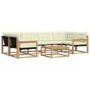 Udendørs sofagruppe 7 pcs Hvid og cremefarvet 79 x 79 x 37 cm