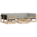 Udendørs sofagruppe 7 pcs Hvid og lysegrå 79 x 79 x 37 cm