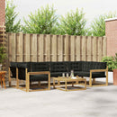 Udendørs sofagruppe 7 pcs Hvid og sort 79 x 79 x 37 cm