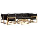 Udendørs sofagruppe 7 pcs Hvid og sort 79 x 79 x 37 cm