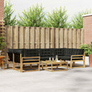Udendørs sofagruppe 7 pcs Hvid og sort 79 x 79 x 37 cm