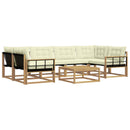 Udendørs sofagruppe 7 pcs Hvid og cremefarvet 79 x 79 x 37 cm