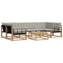 Udendørs sofagruppe 7 pcs Hvid og lysegrå 79 x 79 x 37 cm