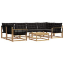 Udendørs sofagruppe 7 pcs Hvid og sort 79 x 79 x 37 cm
