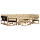 Udendørs sofagruppe 7 pcs Hvid og Beige 79 x 79 x 37 cm