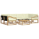 Udendørs sofagruppe 7 pcs Hvid og cremefarvet 79 x 79 x 37 cm