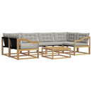 Udendørs sofagruppe 7 pcs Hvid og lysegrå 79 x 79 x 37 cm