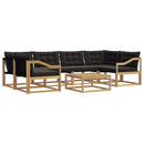 Udendørs sofagruppe 7 pcs Hvid og sort 79 x 79 x 37 cm