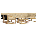 Udendørs sofagruppe 7 pcs Hvid og Beige 79 x 79 x 37 cm