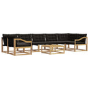 Udendørs sofagruppe 8 pcs Hvid og sort 79 x 79 x 37 cm