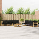 Udendørs sofagruppe 9 pcs Hvid og sort 79 x 79 x 37 cm