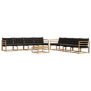 Udendørs sofagruppe 9 pcs Hvid og sort 79 x 79 x 37 cm