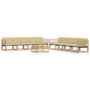 Udendørs sofagruppe 9 pcs Hvid og Beige 79 x 79 x 37 cm