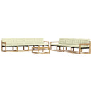 Udendørs sofagruppe 9 pcs Hvid og cremefarvet 79 x 79 x 37 cm