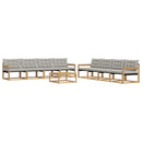 Udendørs sofagruppe 9 pcs Hvid og lysegrå 79 x 79 x 37 cm