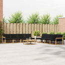 Udendørs sofagruppe 9 pcs Hvid og sort 79 x 79 x 37 cm
