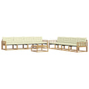 Udendørs sofagruppe 9 pcs Hvid og cremefarvet 79 x 79 x 37 cm