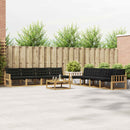 Udendørs sofagruppe 9 pcs Hvid og sort 79 x 79 x 37 cm
