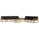 Udendørs sofagruppe 9 pcs Hvid og sort 79 x 79 x 37 cm