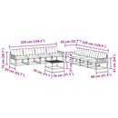 Udendørs sofagruppe 9 pcs Hvid og sort 79 x 79 x 37 cm
