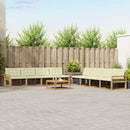 Udendørs sofagruppe 9 pcs Hvid og cremefarvet 79 x 79 x 37 cm